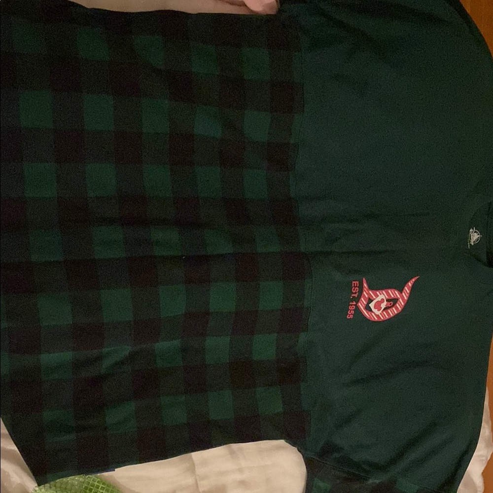 Nike Dark Green and Black Plaid Tee